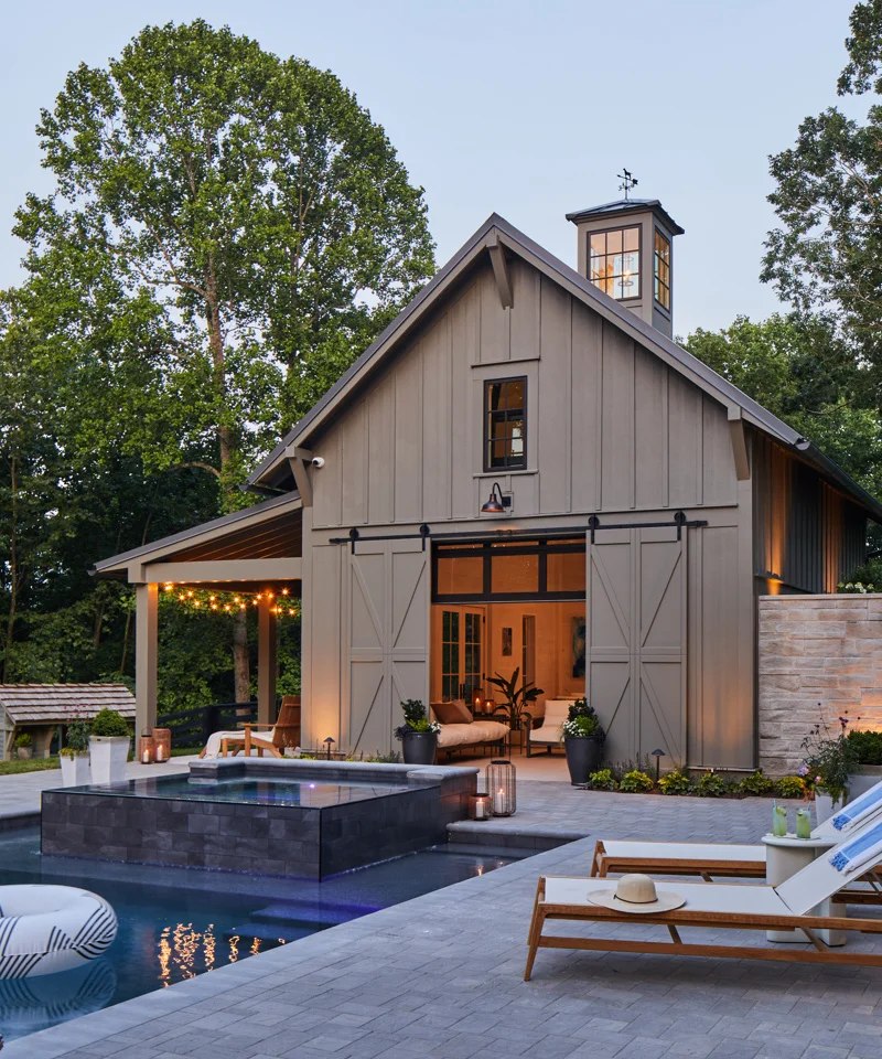 Party Barn Plan | Backyard Outbuilding with Porch